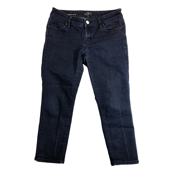 Ann Taylor Loft Denim - Ann Taylor Loft Jeans Women's Size 27/4 Denim Dark Blue Modern Crop Low‎ Rise